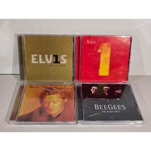Classic Rock Pop CD Lot of 4 Elvis Beatles Bee Gees Daryl Hall
